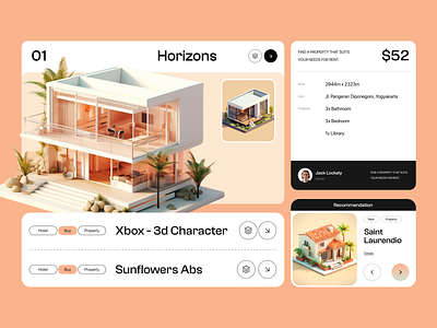 Property Website Product - JHouse airbnb building design feature hero section house perumahan product real estate real estate section residence services typography ui user interface ux web design website