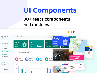 Minimal UI Widget Components apps chart clean ui corporate dashboard infographics minimalist mobile apps panel react js responsive simple ui components ui kit widget