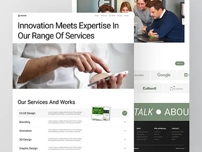 Services Section agency clean creative agency interface landing page layout our services product design service service page services section ui ux web agency website