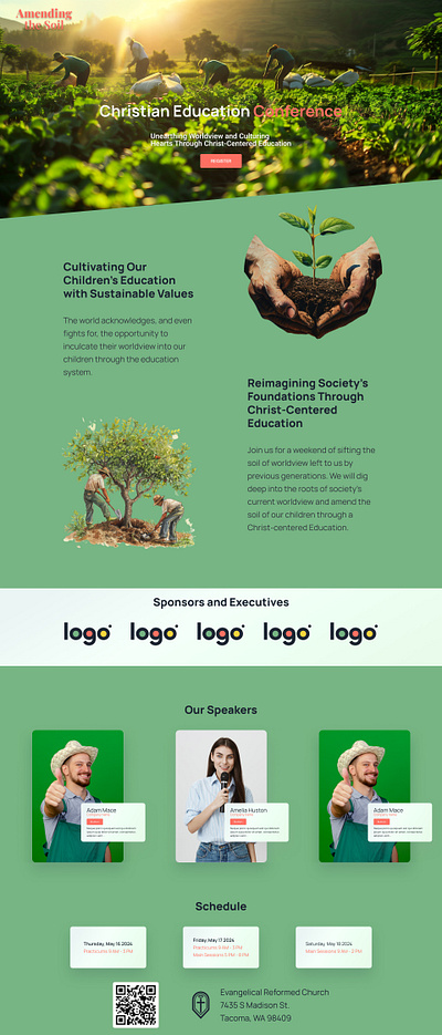 Landing page design - Amending the Soil ai design figma graphic design landingpage midjourney ui webpage