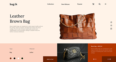 bag website design ui web