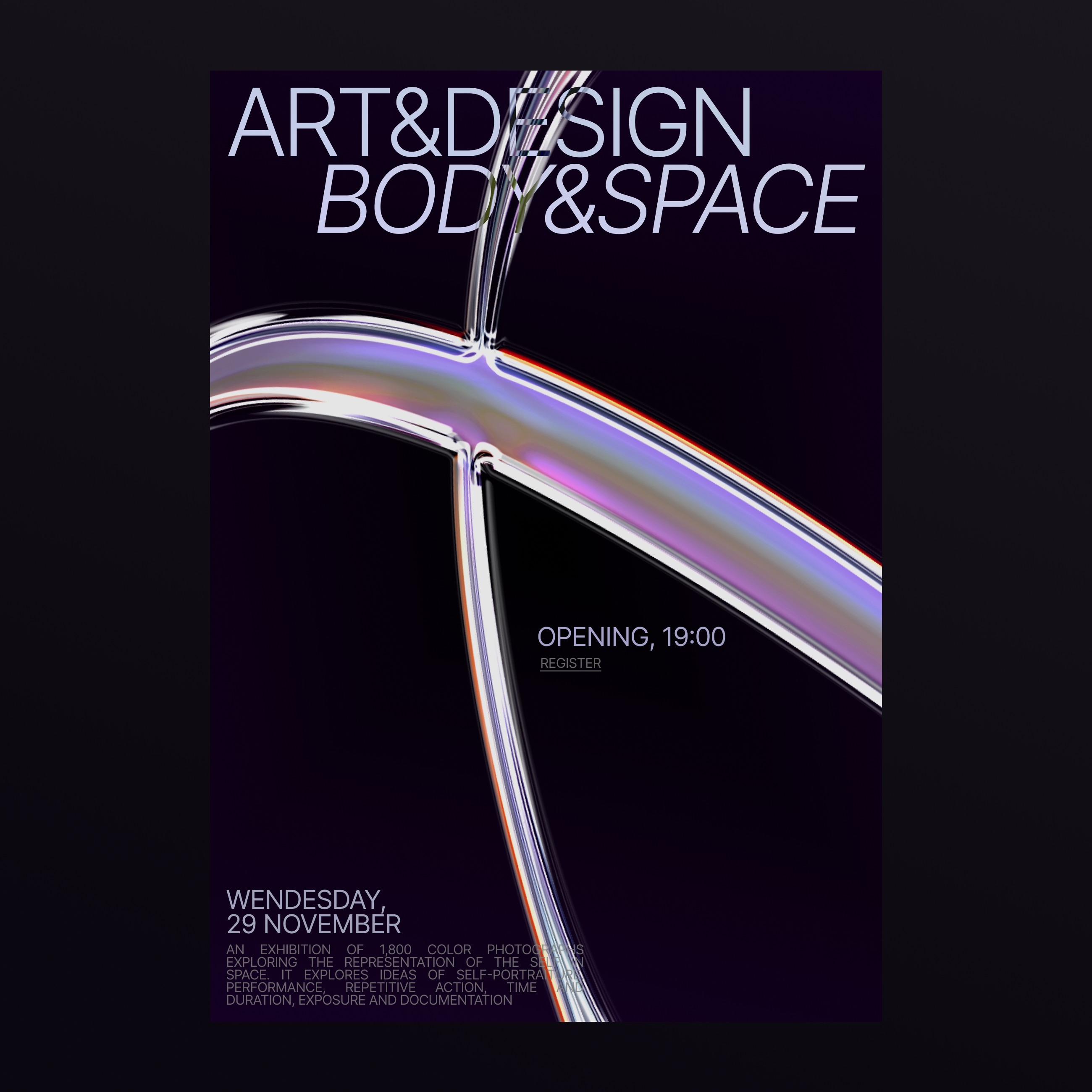 Poster design black branding chrome chrome effect dark design glass effect poster poster design typography ui ui design website