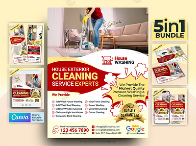 House Exterior Cleaning Experts Marketing Material Bundle instagram story post template