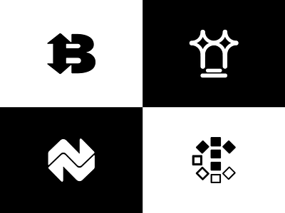 4 Black And White Logos Part Four arrows branding lettermark logo magic portal