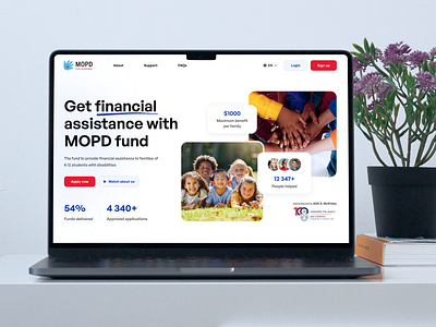 Financial assistance fund website design accessibility design disabilities finance financial fund help landing landing page non charity ui ui design website