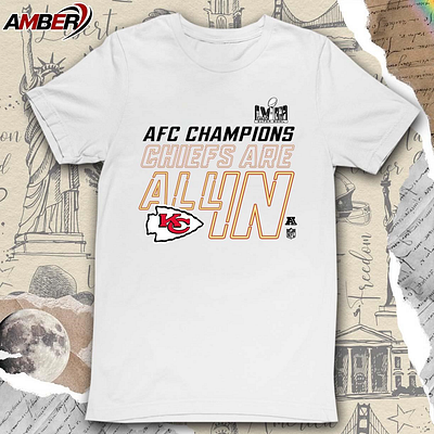 AFC Championship 2024 Kansas City Chiefs Are All In logos t-shir