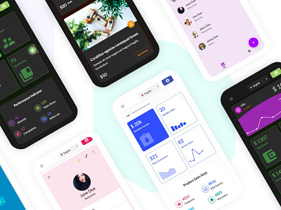 Multi-purpose Moble App Dashboard admin analytic application apps chart clean control panel dark ui dashboard e wallet fintech minimal mobile modern panel stats ui ux wallet widget