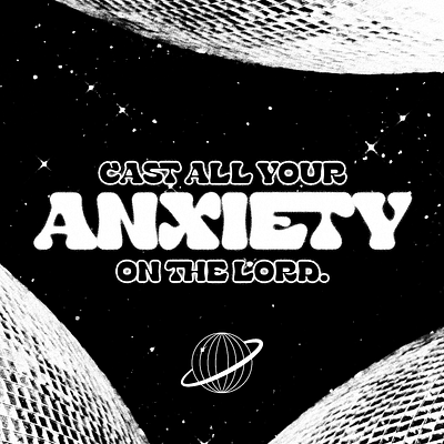 Cast your anxiety on the Lord branding graphic design retro typeface