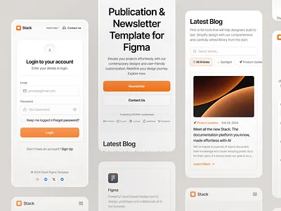 Stack - Responsive Design articles blog clean design designer landing page mobile design newsletter publication responsive design ui uidesign ux uxdesign uxerflow web design website design