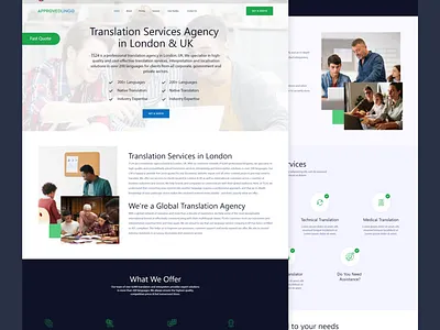 Translation Services Agency Landing Page