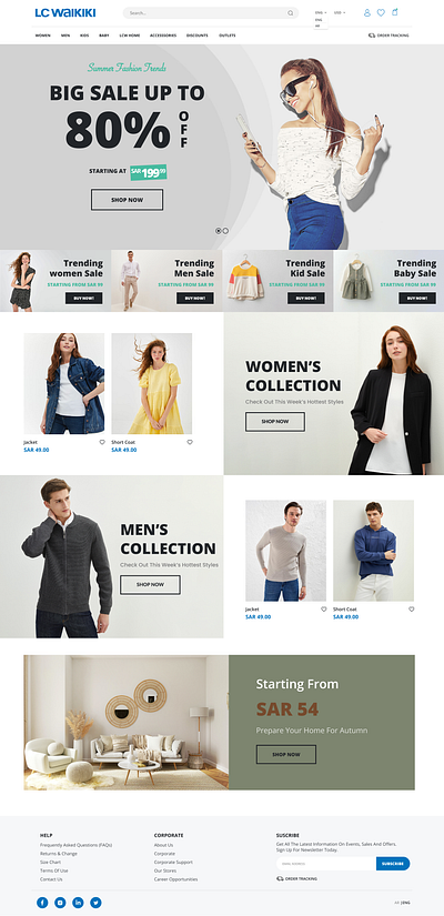 LC Waikiki E-commerce Website ui design