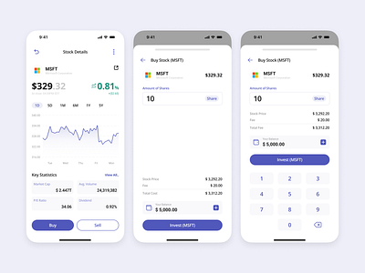 Stock Trading App finance mobile app stock market ui ux