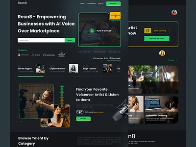 Rens8 - AI Voice Over Marketplace Landing Page