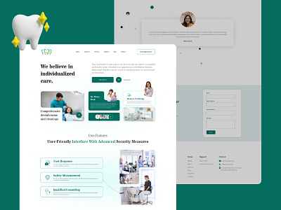 Dental🦷 Web Landing Page care clinic dental dentist design doctor graphic design healthcare home page landing page medical services teeth tooth ui ui design ui ux web web page website