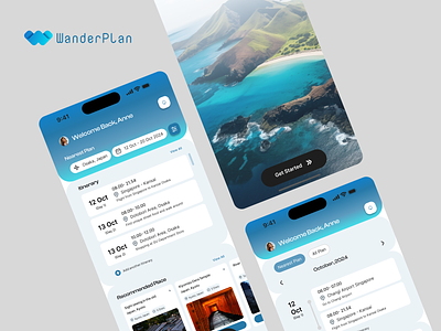 Wanderplan - Itinerary Travel Mobile Apps app apps calendar design interface itinerary journey plan mobile modern plan plan mobile design schedule schedule apps schedule mobile design to do list travel travel plan travel plan design ui user interface
