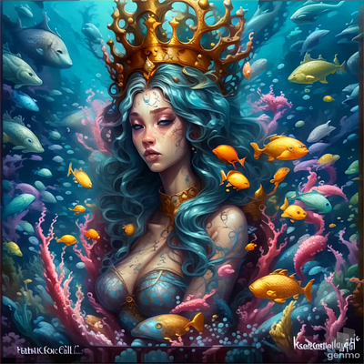 🌊 Sea Queen: Living Art 🌊 animation artificialintelligence artist beauty creative creativity digitalart graphicdesign inspiration motion graphics nature seaqueen visualart