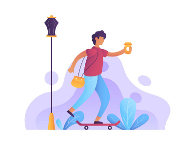 Guy on Skateboard Illustration free illustration free vector freebie skateboadr illustration skateboard vector illustration