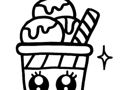 Dessert Kawaii Food Coloring Pages coloring coloring pages
