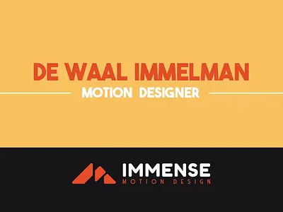 Showreel - De Waal Immelman for IMMENSE Motion Design adobe after effects animation branding computer animation motion design motion graphics post editing