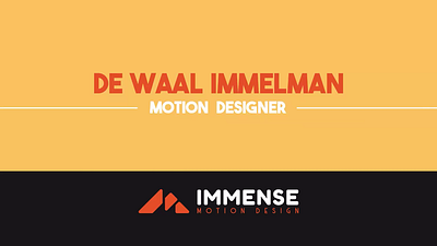 Showreel - De Waal Immelman for IMMENSE Motion Design adobe after effects animation branding computer animation motion design motion graphics post editing