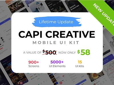 Capi Mobile UI Kit - Lifetime Update android ui kit app design app ui app ux design figma ios ui kit mobile design mobile ui mobile ui kit sketch ui kit psd ux ux app ux design