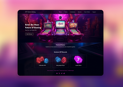 NFT Casino Galaxy Game blockchain dapp design landing page nft nft game nftgame ui uiux website