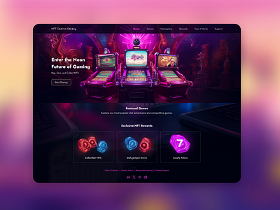 NFT Casino Galaxy Game blockchain dapp design landing page nft nft game nftgame ui uiux website