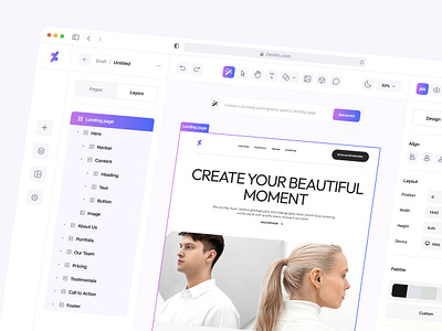 Zenith - AI Web Builder Web App UI Design ai browser creator dashboard landing page ui ux web app website