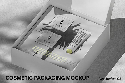 NMC - 03 Cosmetic Packaging Mockup box mockup branding cosmetics mockup mockup pouch skincare mockup tube