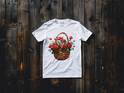 Trendy Rose Flowers vase Clipart branding design graphic design illustration t shirt