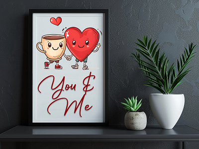 Trendy Coffee Character & Love Cartoon Lovely Clipart branding design graphic design illustration