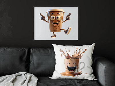 Funny Coffee Paper Cup Cartoon Character illustration branding design graphic design illustration