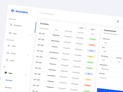 Innovative - Business Management Web App UI Design app business crm dashboard design mobile app ui ux web web app web design