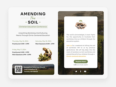 Soil Conference - Register Page app application conference design farm illustration interface register ui ux web