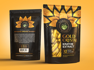 Stardust Kratom black capsules gold graphic design kratom kratom packaging luxury luxury design packaging packaging design packaging designer pouch pouch bag pouchbag pouchmockup supplement