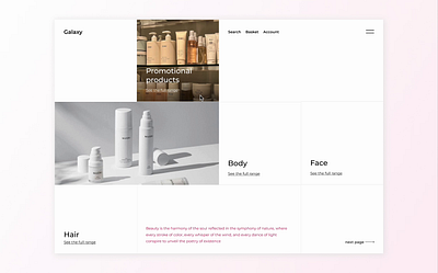 Galaxy - Beauty shop / Landing page beauty branding clean design figma ui ux