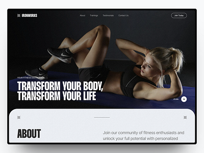 Ironworks - Fitness Gym Website branding community design fitness graphic design gym landing page ui web design website