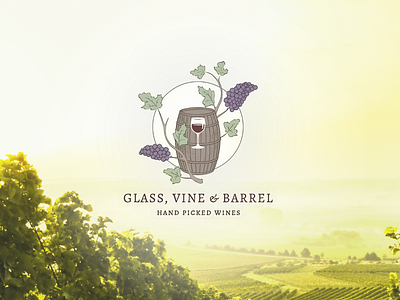 Glass, Vine & Barrel brand identity branding design graphic design illustration logo typography