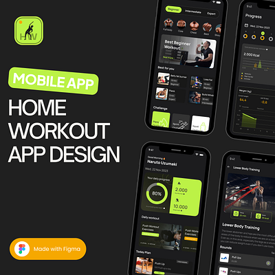 Home Workout App Design graphic design ui