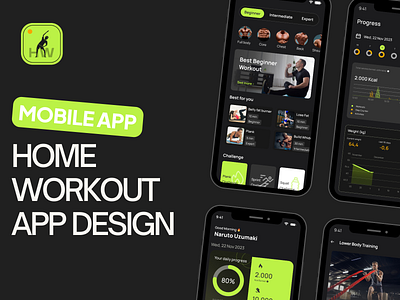 Home Workout App Design graphic design gym app ui workout app