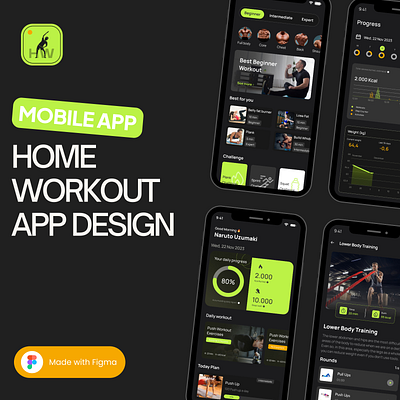 Home Workout App Design graphic design gym app ui workout app