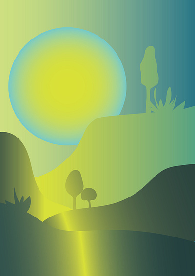 Summer poster 2d adobe illustrator design flat illustration flat style gradient graphic design green yellow illustration logo poster poster design summer design summer illustration summer poster ui vector vector design vector gradient vector graphics