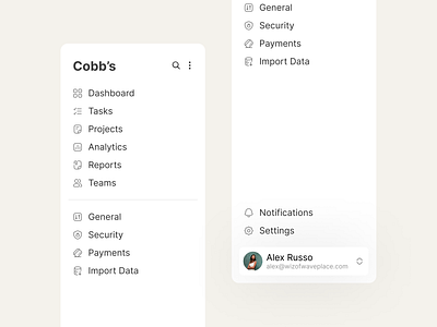 Sidebar for Cobb - the Builder's Application! 🏗️ designlearning figma saas sidebar
