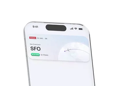 iOS Flight App design — Interactive Widget 3d airline animation app design flight home interaction ios minimal motion travel ui uidesign ux widget