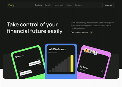 Financial Platform Website cards design finance fintech footer landing page payment payment plans plans ui ux website