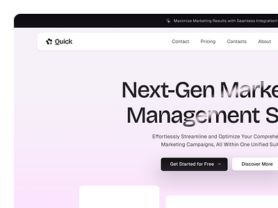 Quick ─ First appearance 👀 design product saas template ui ux website