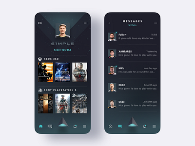 GG Mobile App clean dark flat interface minimal mobile app ui ux