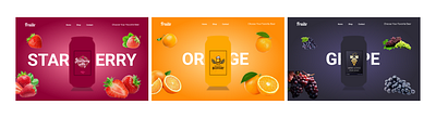 Fruit Beer website Home page Ui 3d animation graphic design logo ui