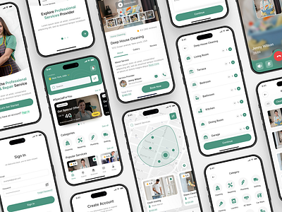 On Demand House Cleaning and Service App | Cleaning App UI Desig android app app design app design template app developer cleaning servicce app design figa hire ui ux designer home cleaning app house cleaning service insightlancer ios mobile app designer ui ui design uiux user experience user interface ux