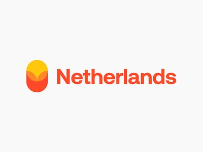 Netherlands logo design (for sale) branding flower for sale holland icon logo mark nature netherlands orange overlap simple sun timeless transparent tulip